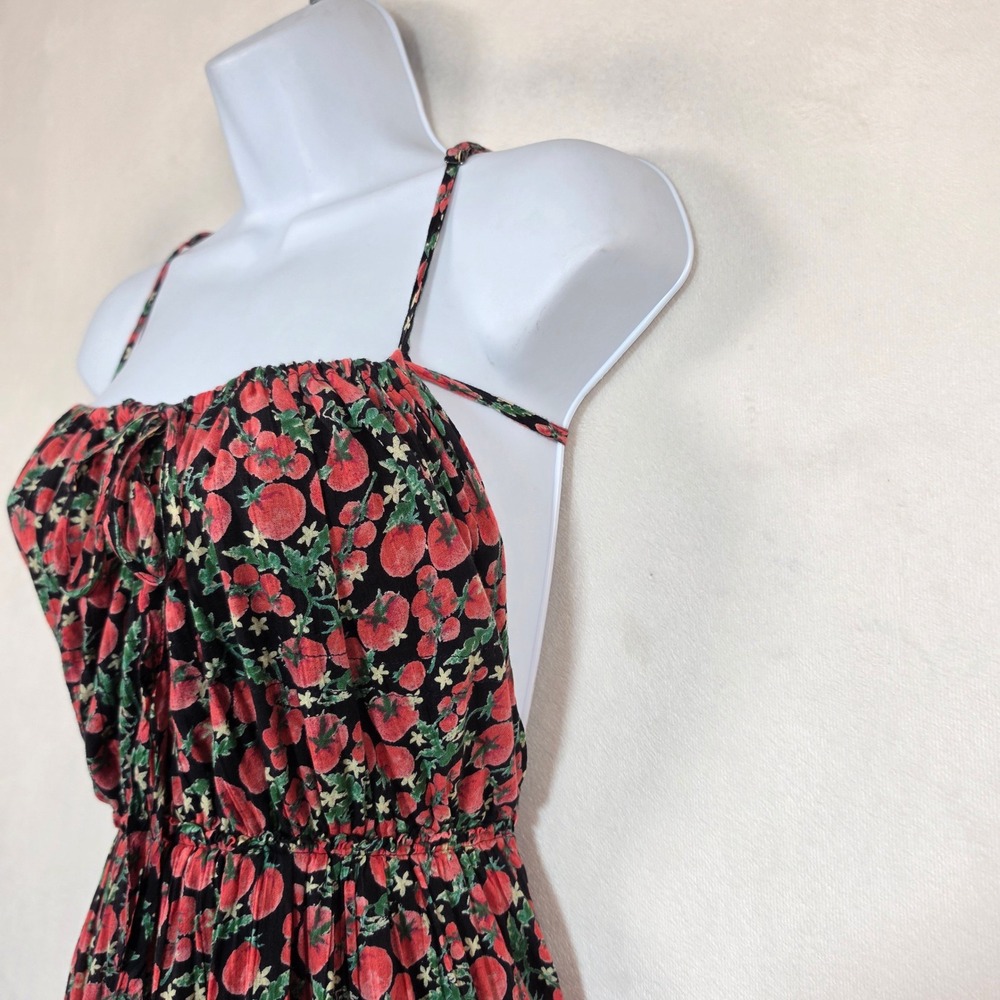 Free People Taking Sides Mini Dress Women's L Tomato Print Boho Coquette Novelty - Picture 8 of 16